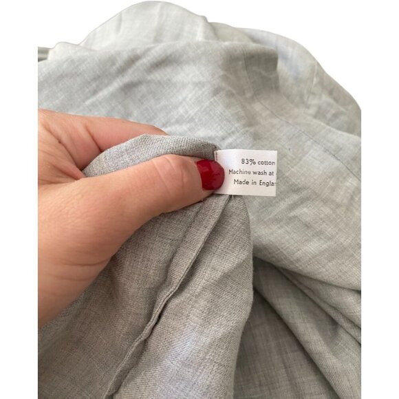 ESKANDAR Natrual Stone Grey Cotton Wool Blouse Size 1 - Picture 9 of 10